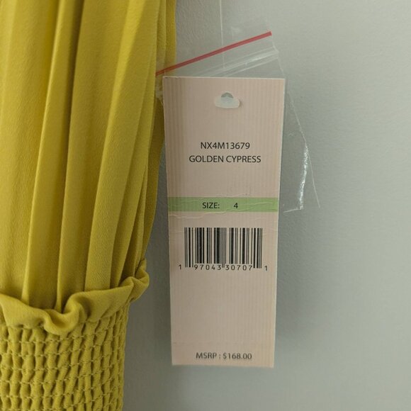 NWT Nanette Lepore Gold Pleated Gown Size 4 - Picture 4 of 4